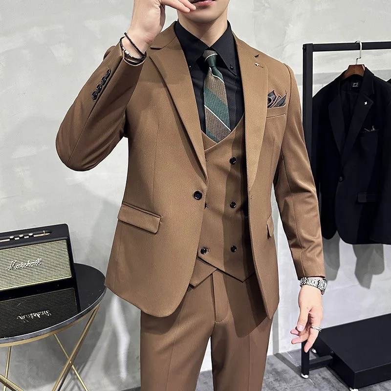 12 Groom's suit suit men's large size commuter business suit high-end British handsome wedding