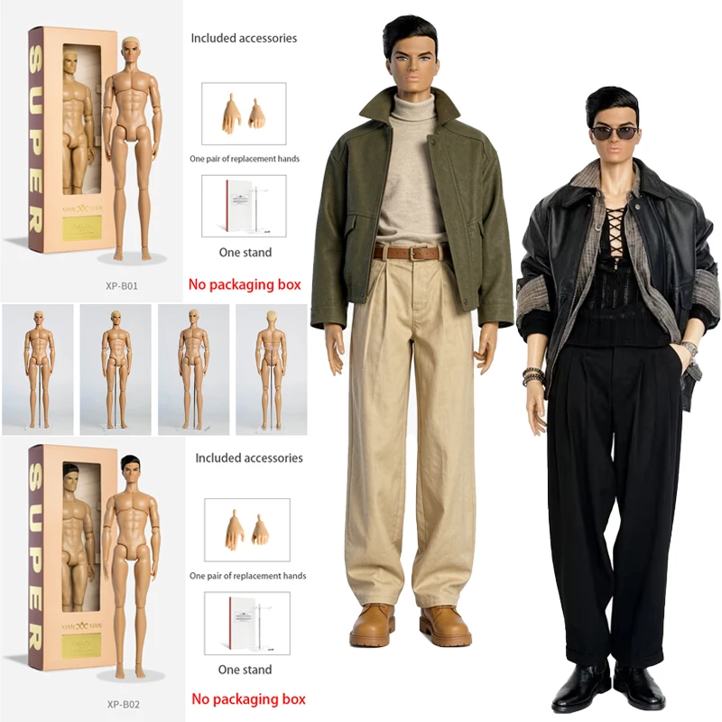 1/6 New David Male Supermodel Doll Dark Tan Skin 12Joint Gold Short Hair 33cm Fashion Male Model XianXian Collectible Doll Gift