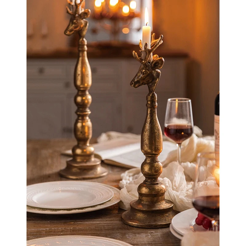 High Quality Metal Vintage Gold Iron Candle Holder Wedding Party Decoration Stand