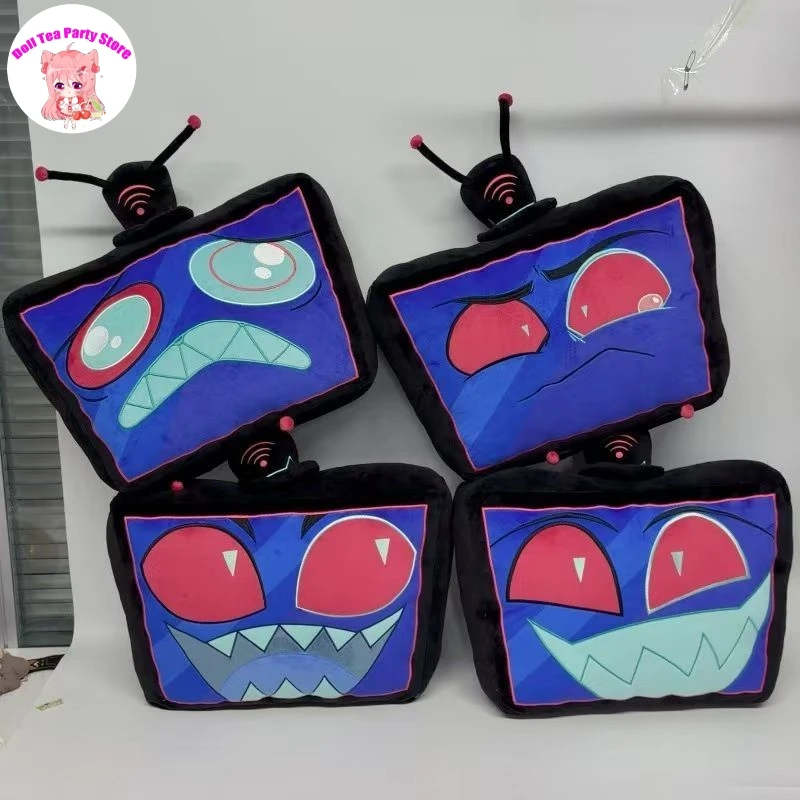 

45cm Hazbin Hotel Vox Cute Game Cartoon Expression Throw Pillow Plush Stuffed Doll Cushion Toys Anime Cosplay Christmas Gift