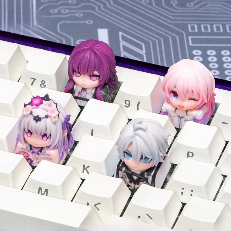 Honka Star Rail Anime Figure ‌Castorice Kafka Pendragon Morgan Personalized Creativity Single Resin Keycaps Mechanical Keyboard