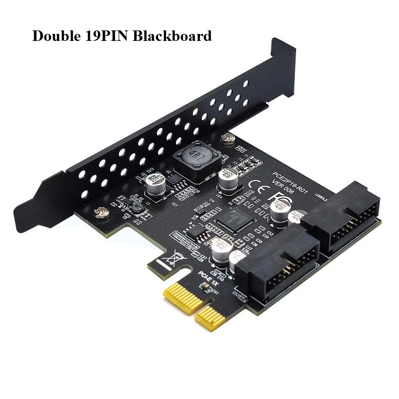 USB3.2 Gen1 19PIN Dual Port PCI-E Expansion Card 5Gbps D720201 Adapter Card for Desktop PC