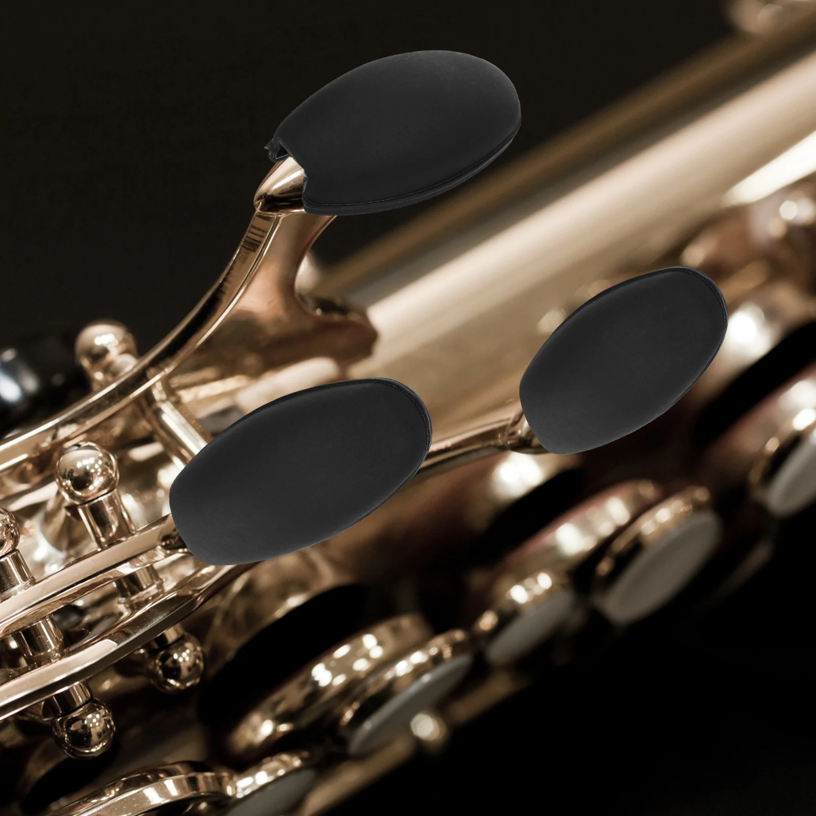 

5Pcs Silicone Thumb Rest Cushion for Saxophone Black Universal Fit Comfortable Grip Long Playing Sessions Alto Tenor Soprano