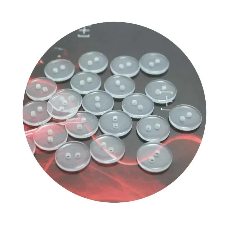 Round Resin Sewing Buttons, 2 Holes, Transparent Small Buttons, Suit Pad Button, DIY Scrapbooking, 7.5-28mm, 20Pcs