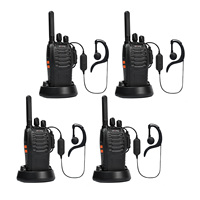 4PCS PT88E Two Way Radio PMR446 Pofung Walkie Talkie License-free Long Range Radio 16 Channel with USB Charger and Earbuds