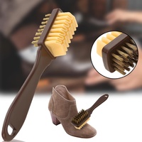 1PC Winter snow boots brush suede leather shoes brush care cleaning brush suede plastic three sided brush