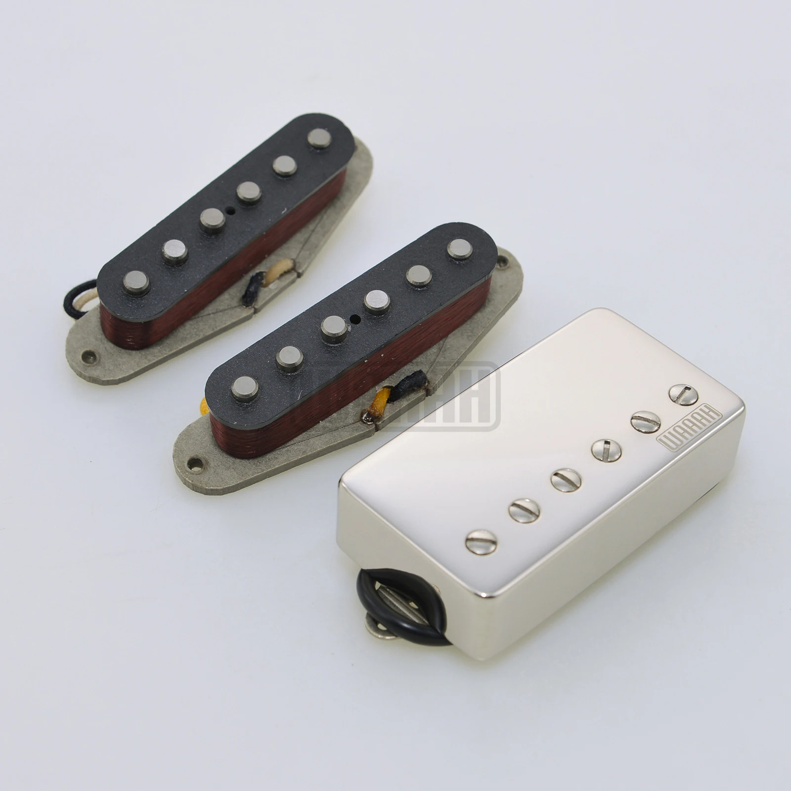 WAAAH Handwound V70 60\'s HSS Double Coil Guitar Pickups Alnico 5 Grey Bottom Plate Guitar Parts for Electric Guitar Replacement