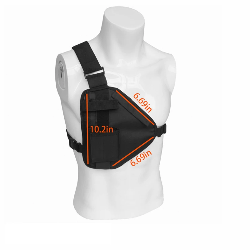 Unisex chest bag Harness Shoulder Radio Holster Pack Adjustable Pouch Holster Vest Chest Rig Bag Walkie-talkie bag BF-888S UV-5R