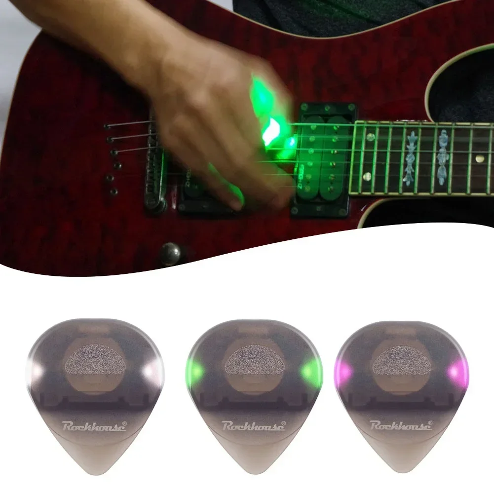 Guitar Touch Luminous Pick With High-Sensitivity LED Light Stringed Instrument Plectrum Non-Slip For Bass Electric Guitarists