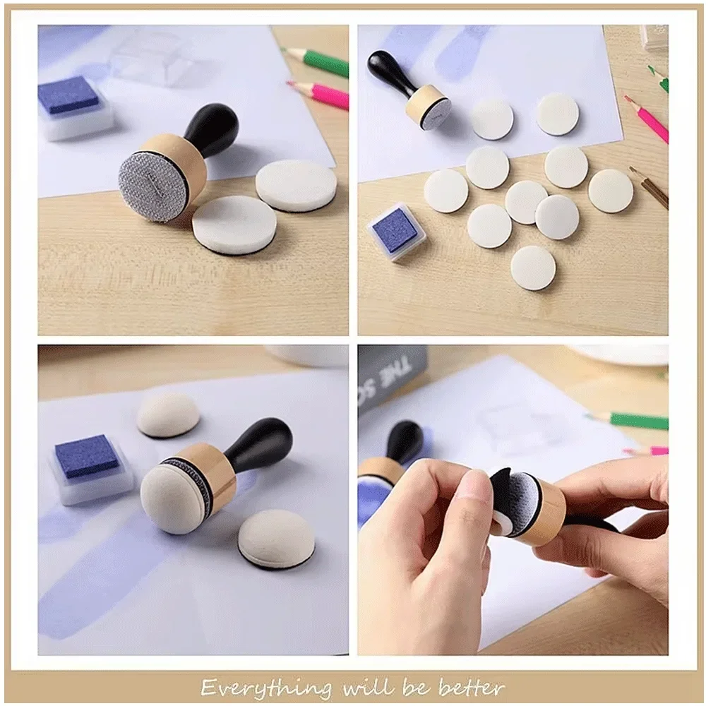 Mini Ink Blending Tools with Round/domed Foams Applying Inks and Paints Through Stencils Making Cards Photos Paper Diy Craft New
