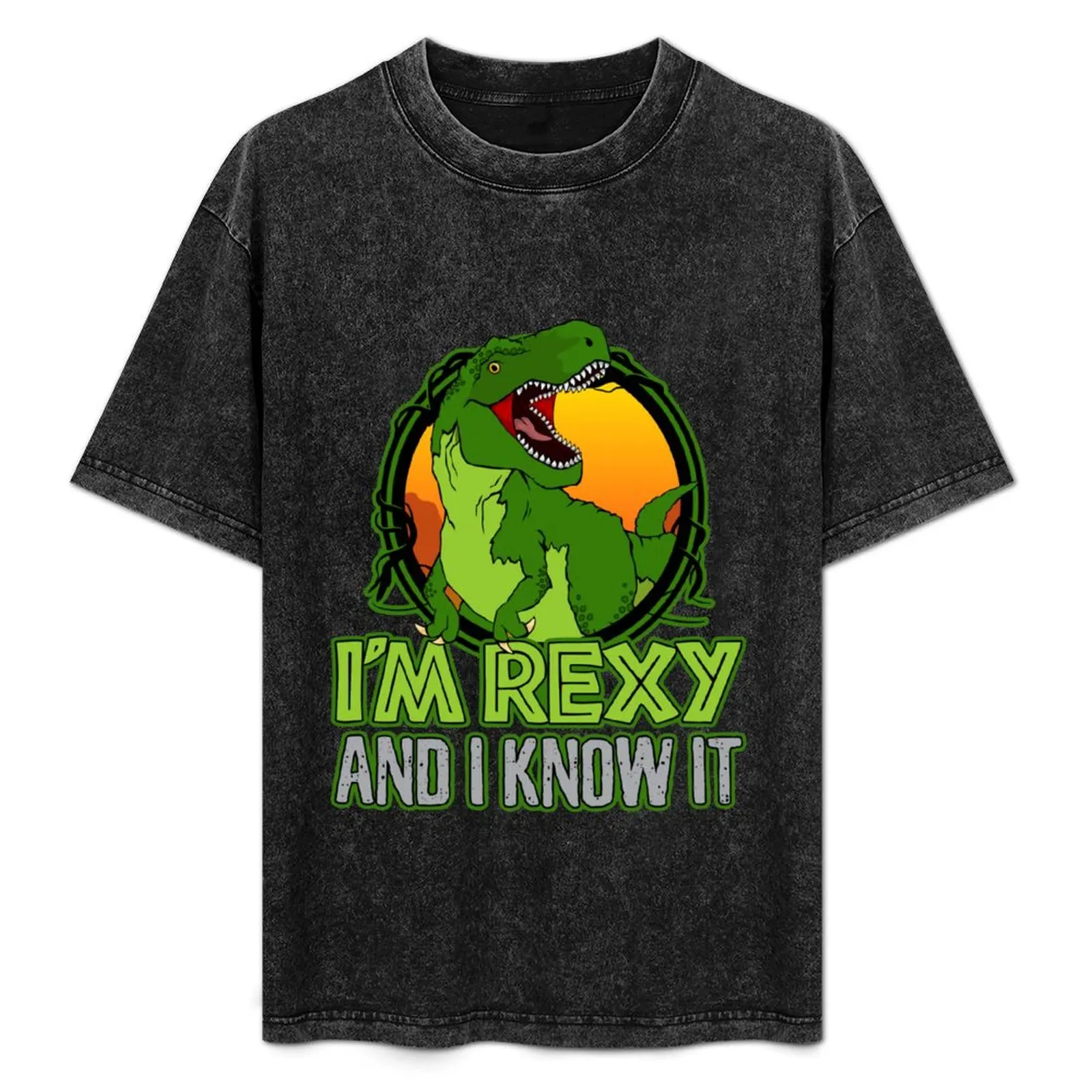 

Dinosaur T-Rex Funny I'm Rexy And I Know It T-Shirt Durable Work Wear T-Shirt