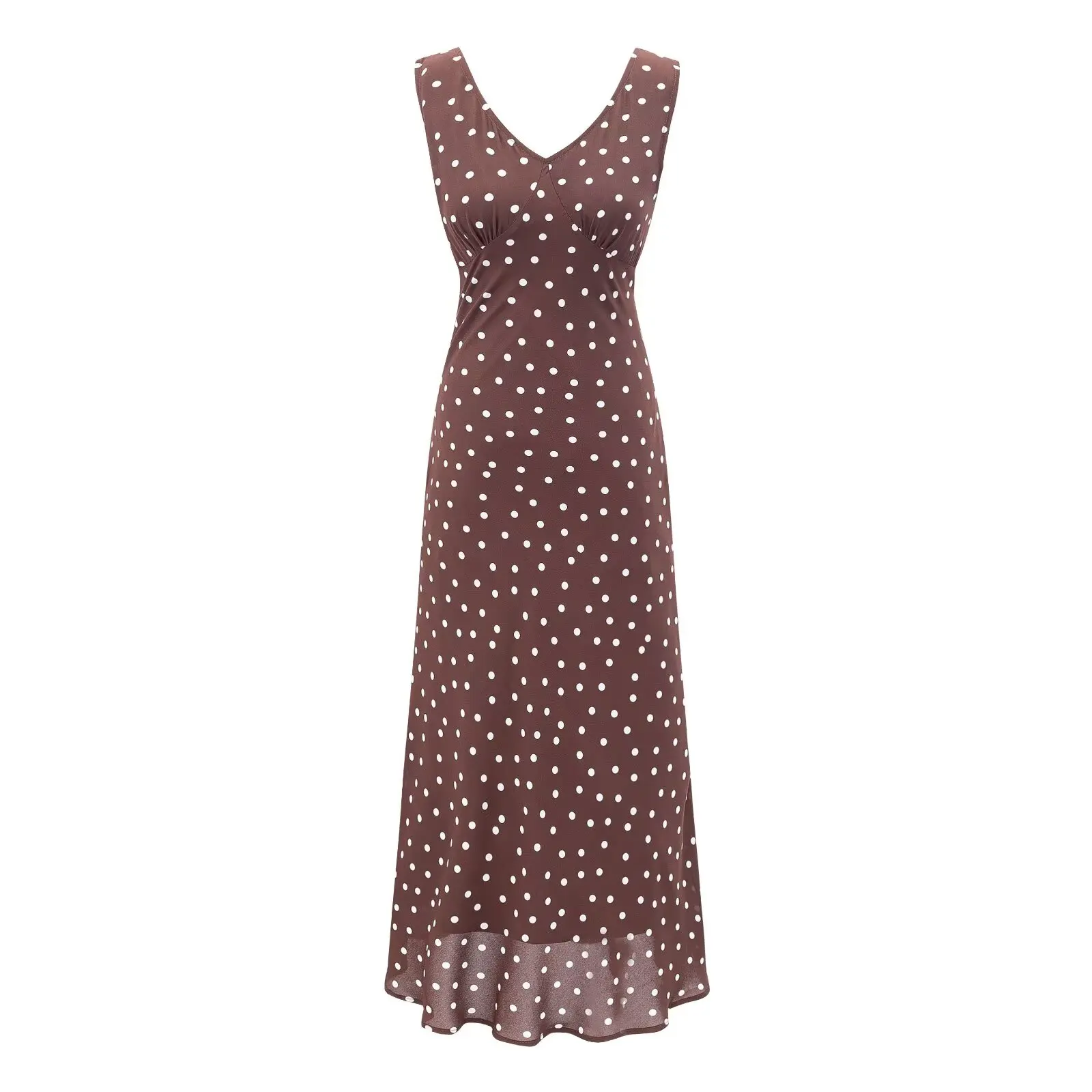 

Sexy Spicy Girl V-Neck Backless Waist-Cinching Dress Sweet-and-Spicy Printed Sleeveless Vest Beach Dress High Waist Print Dress