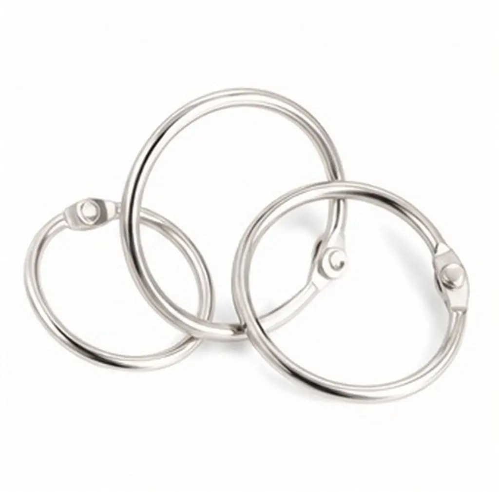 60 Pcs Small Binder Rings Metal Book for Binders Removable Loose-leaf Silver Paper Binding