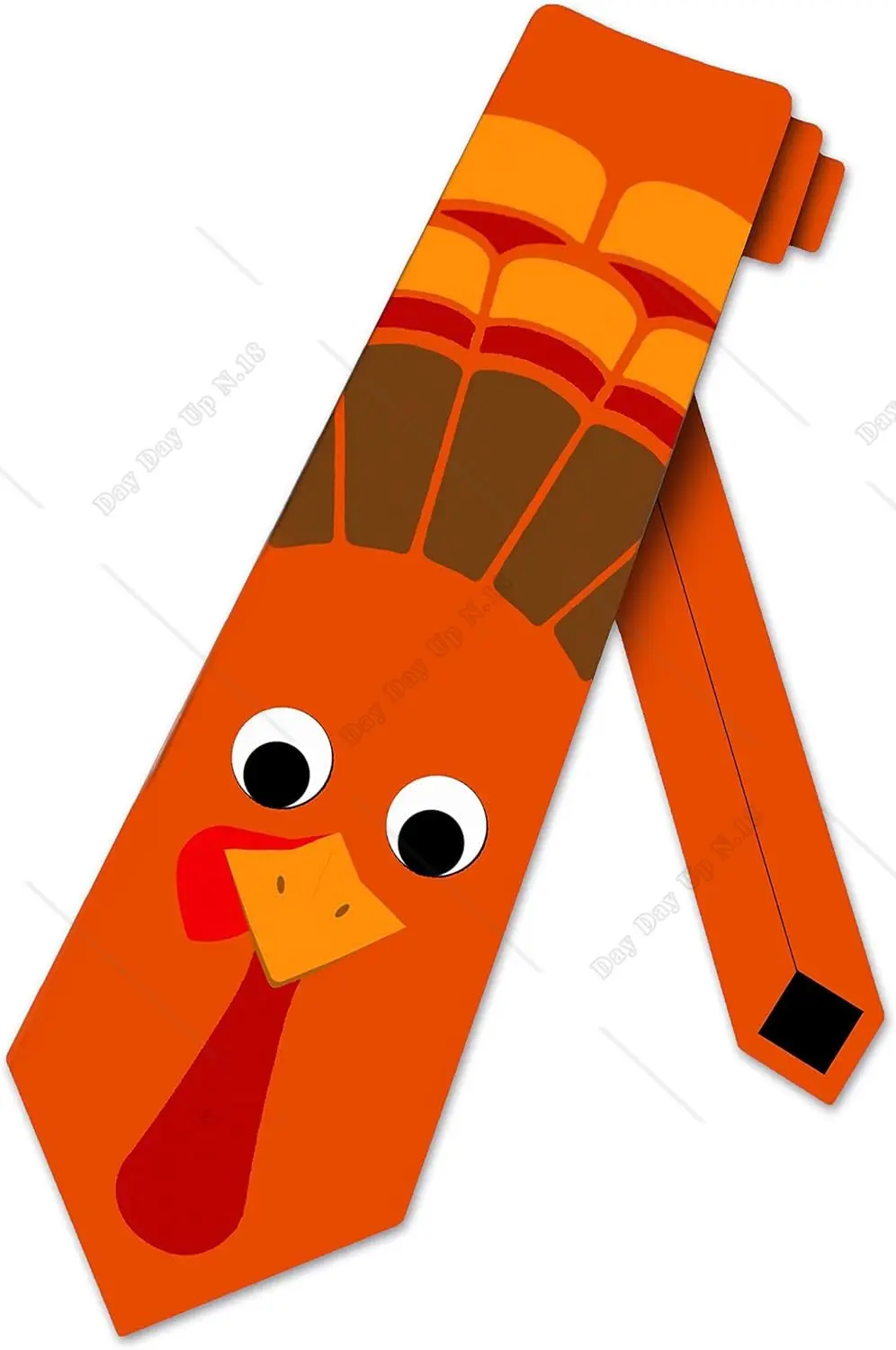 

Funny Turkey Face Orange Ties Mens Navy Thanksgiving Tie Holiday Fun Necktie Print One Size Men Ties