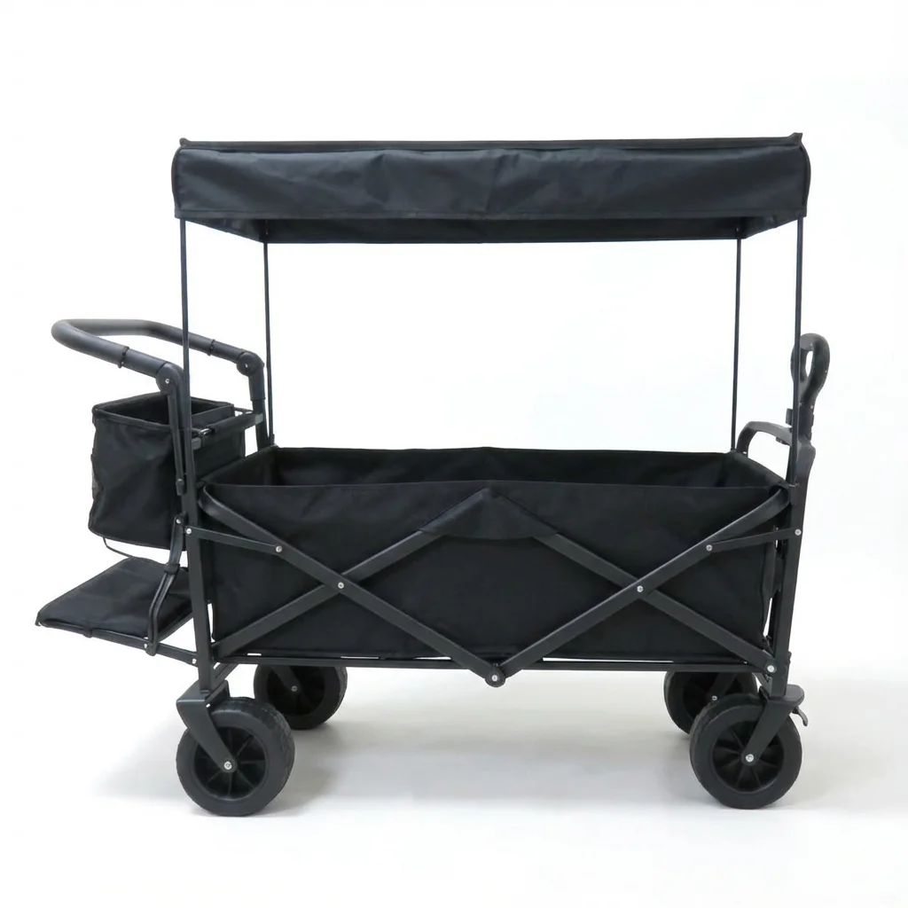 OEM/ODM Support Collapsible Folding Wagon Removable Canopy 220lbs Heavy Duty Steel Frame Portable Industrial Shopping Tools