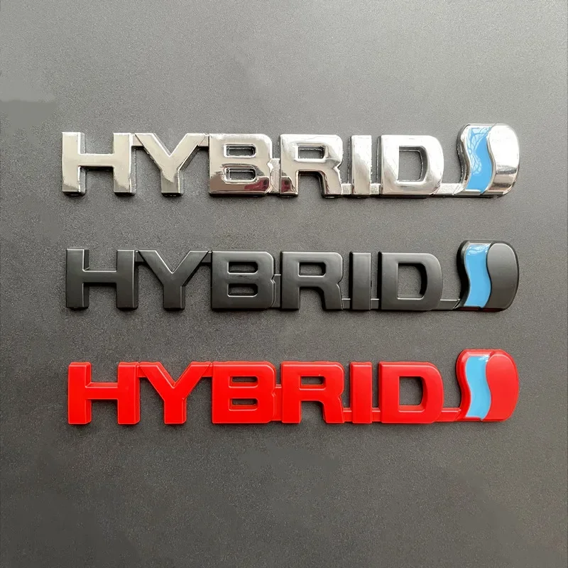 

3D Metal HYBRID Logo Side Fender Rear Trunk Emblem Badge Car Sticker Decals For Toyota Prius Camry Crown Auris Rav4s TRD