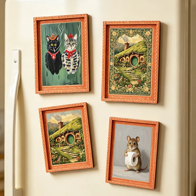 Engraved Wood Frame - Bingkai Foto Magnet Kulkas Kayu Mini