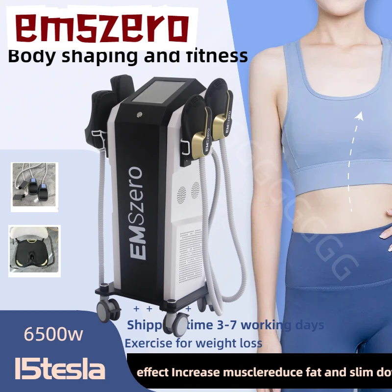 2025 DLS-EMSzero 6500W Hi-emt+RF EMSZERO Muscle body sculpting Machine with 5 Handles RF Pelvic StimulationPadsOptional salon