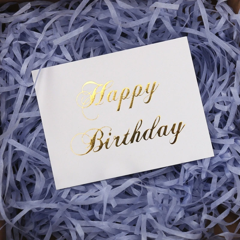 100PCS Bronzing Selamat Ulang Tahun Hadiah untuk Kartu Keinginan Putih untuk Pemilik Usaha Kecil