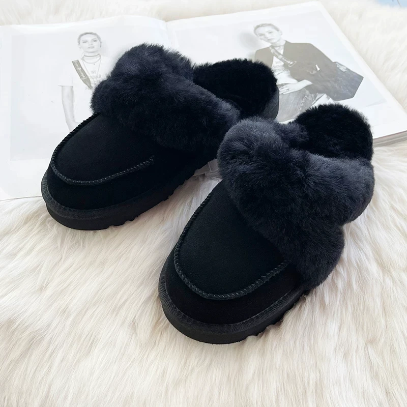 Wool Half Baotou Sheep Fur Integrated Fur Slippers New Women's Outerwear for Autumn and Winter