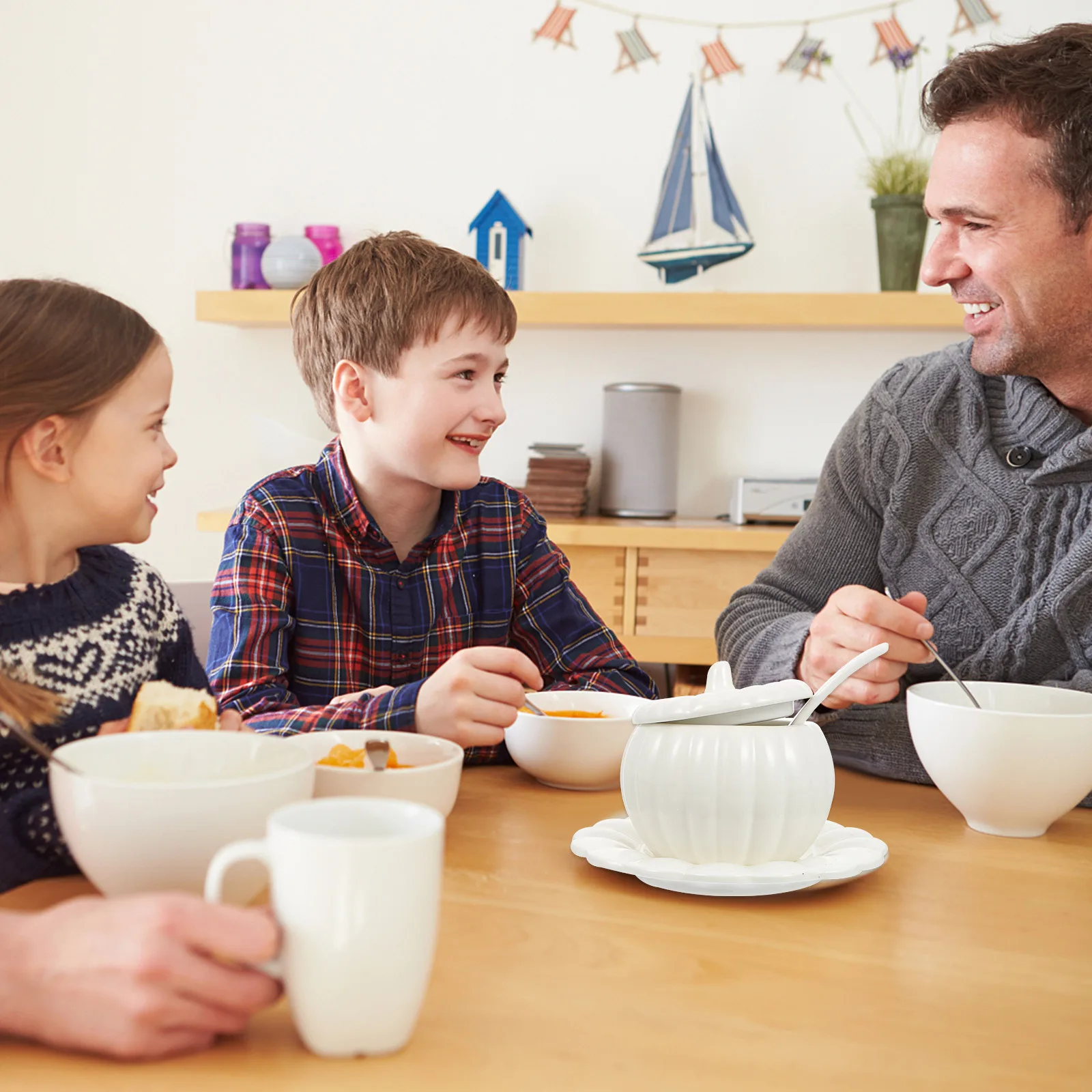 

1Set Ceramic Pumpkin Shaped Soup Bowl with Lid Steamed Rice Stew Dessert Food Container Oven Microwave Safe Kitchen Cookware