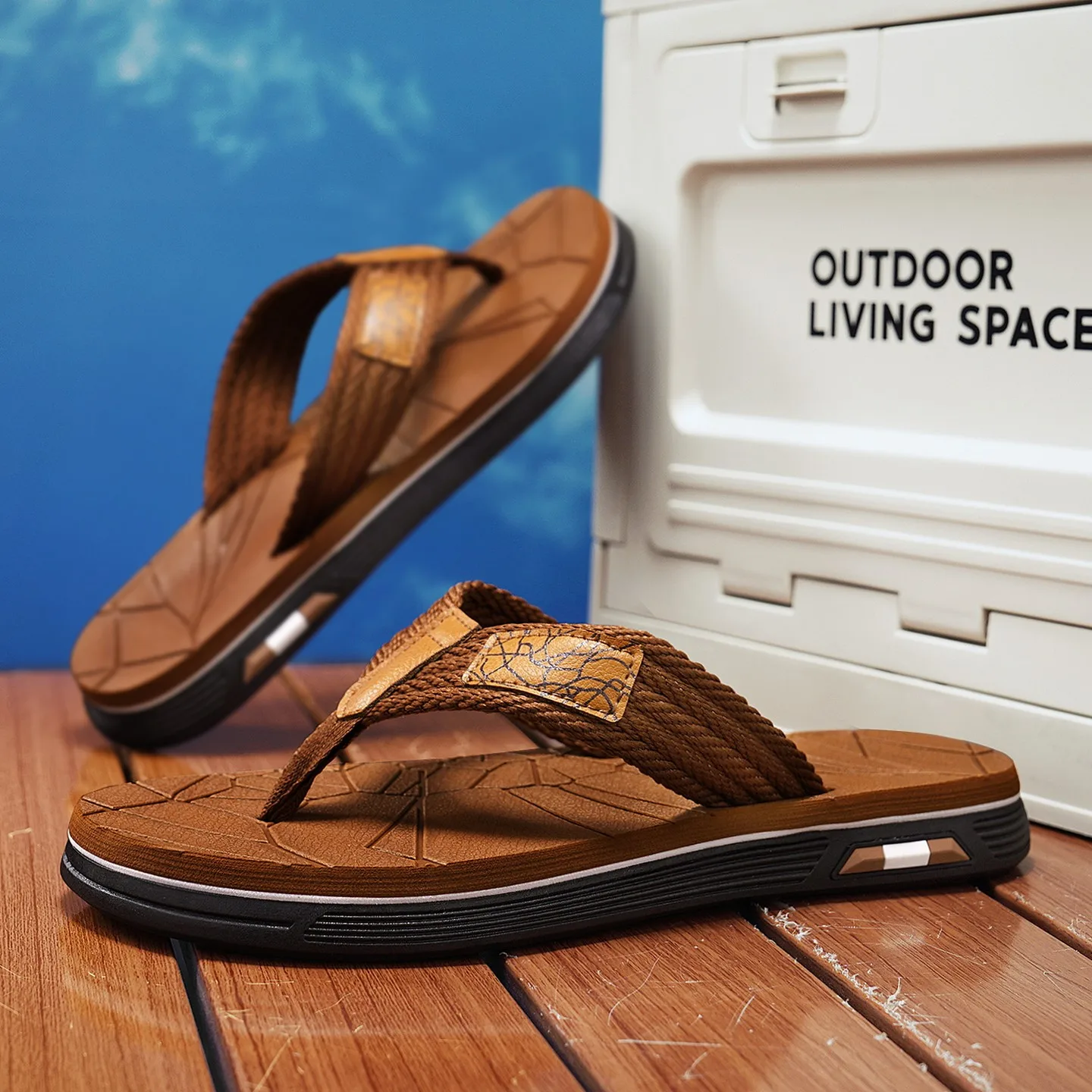 

Summer Flatform Sandals For Men Outdoor Non-slip Beach Flip Flops Fashion New Soft Casual Home Slippers Bathroom Slides