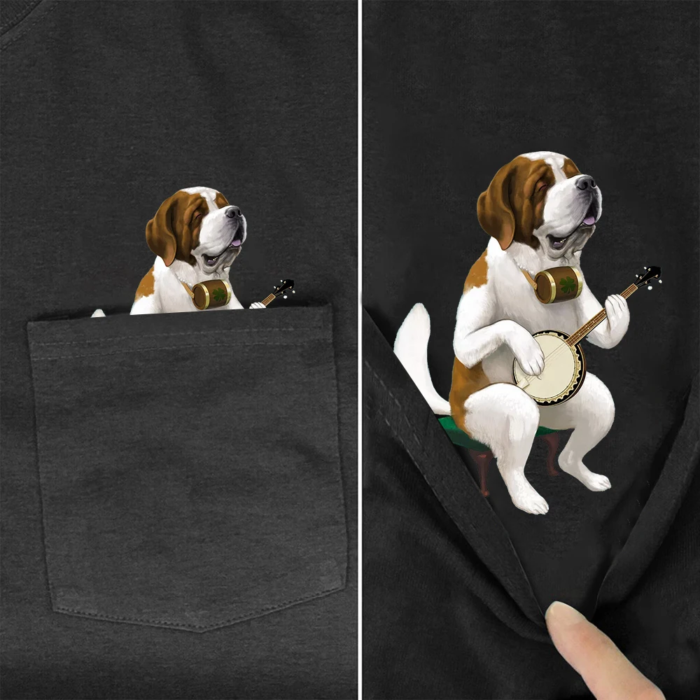 CLOOCL Fashion Animals Cotton T-shirts Funny Dog Guitar Sticker Printed T-shirt  Adult Teens Summer Short Sleeve Shirts Tops