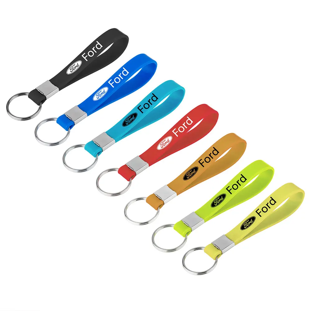 1pc Silicone Fluorescent Car Styling Auto Keyring Keychain Key Chain Key Ring For Focus Mondeo Fusion Transit accesorios