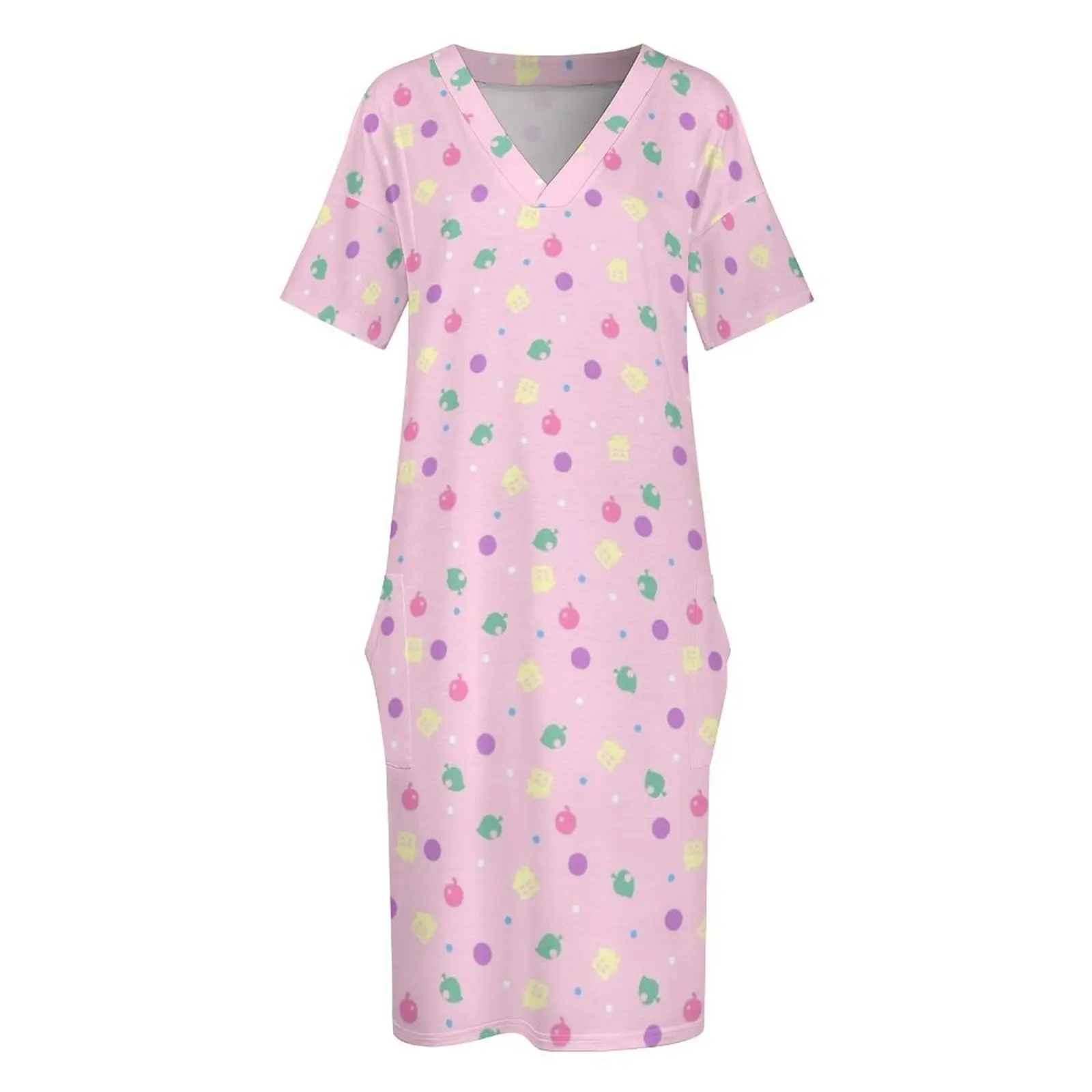 Pop-tart Pattern Pink Loose Pocket Dress Cocktail of dresses women's elegant loose dresses Dresses gala summer