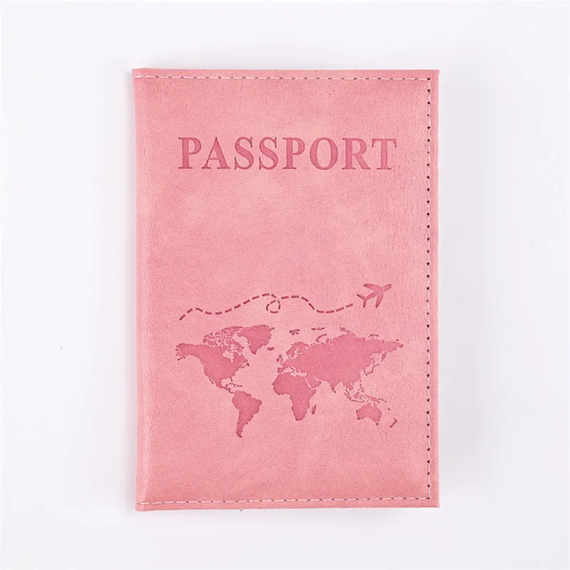 Funda de pasaporte con glaseado de moda para mujer, funda de pasaporte de viaje, billetera de cuero rosa, monedero lindo, soporte de pasaporte para niña