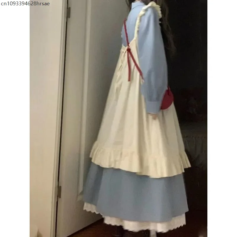 

Women's Waist-Cinching Overlap Outer Skirt Ensemble Autumn Fashion Student Look Slimming French College Style Dress Set