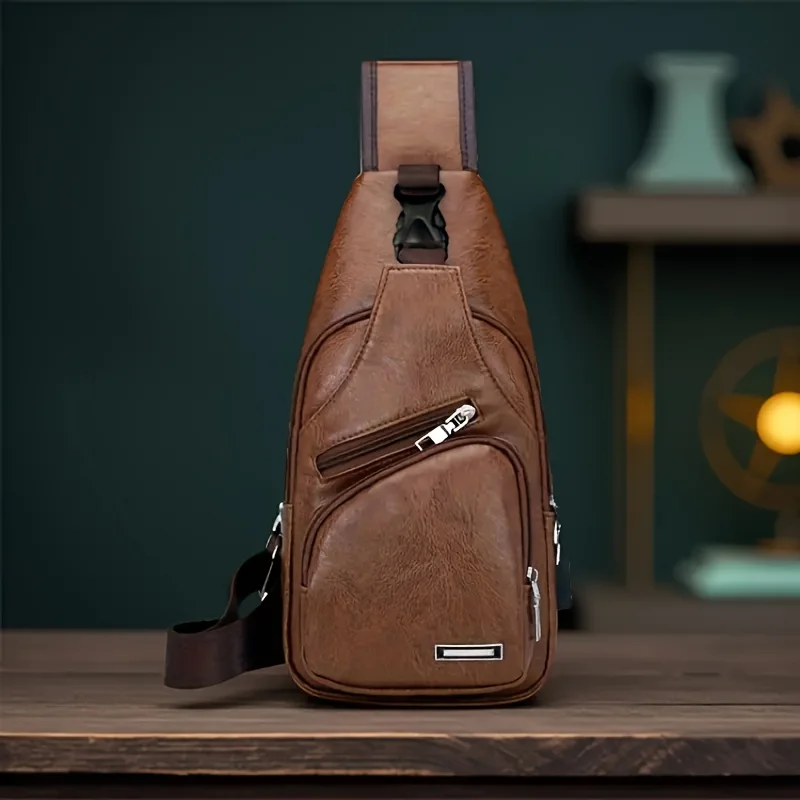 

1pcs 2025 Men's Soft Crossbody Bag Lightweight Chest Pack Travel Essentials