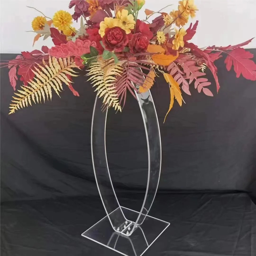 

Acrylic Flowers Stand Clear Wedding Table Centerpieces Event Road Lead Modern Party Flower Vase Centerpieces For Decor