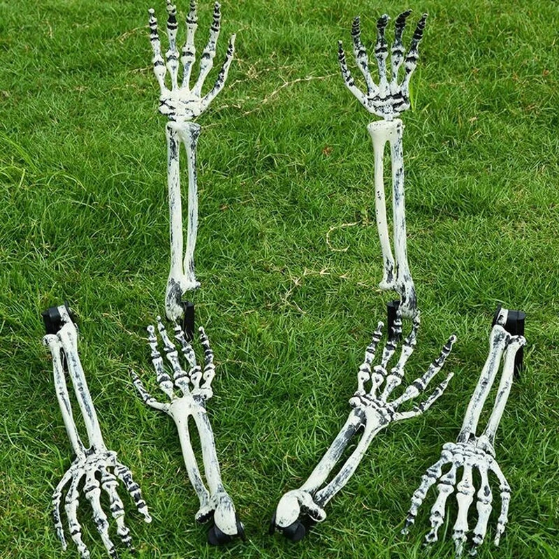 

Halloween Decorations Home Decor Skeleton Head Outdoor Realistic Skull Hands Yard Prank Festivals Party Supplies