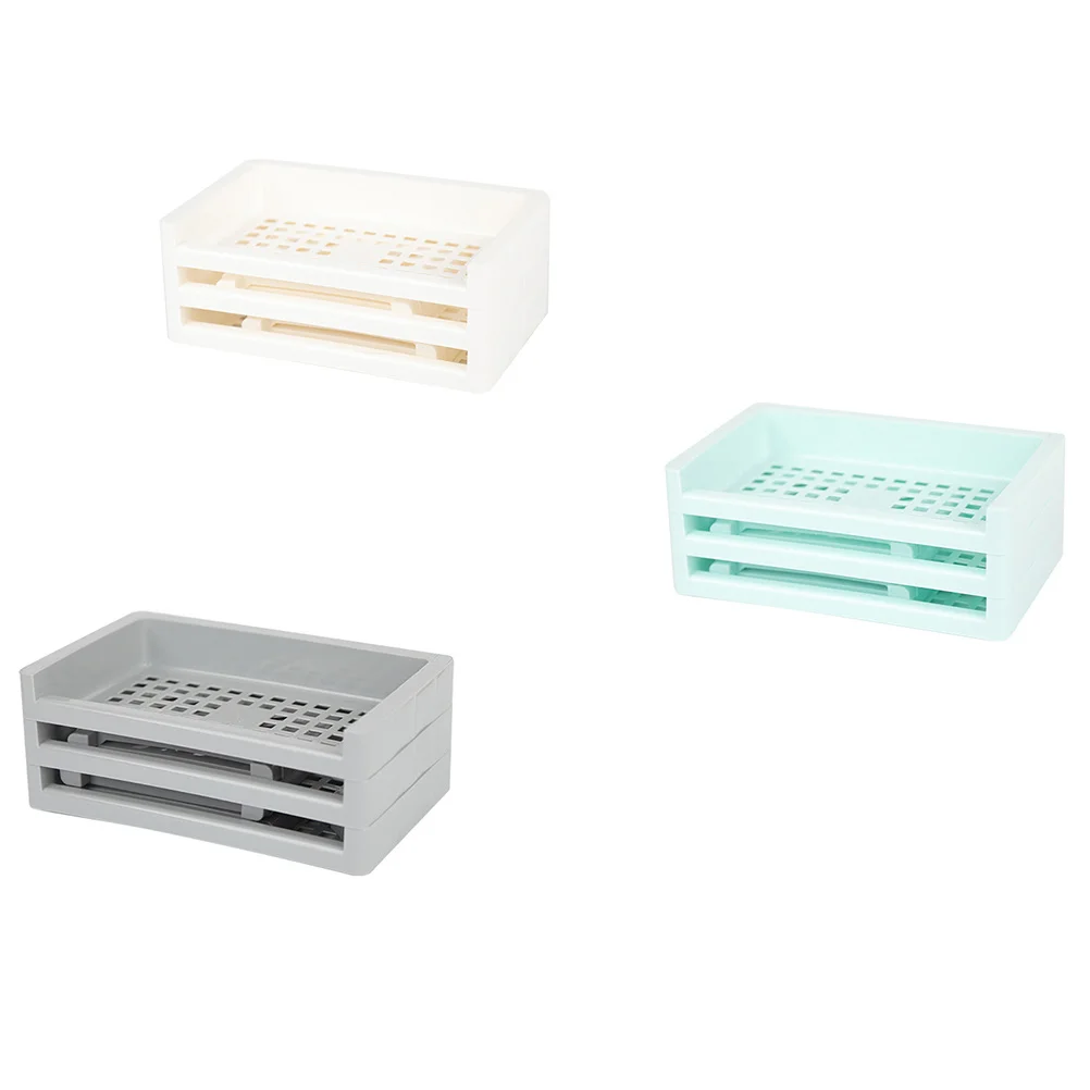 Scatola portaoggetti per ufficio Organizzatore da tavolo multistrato Contenitore pratico verde Materiale PP durevole per la cura della pelle