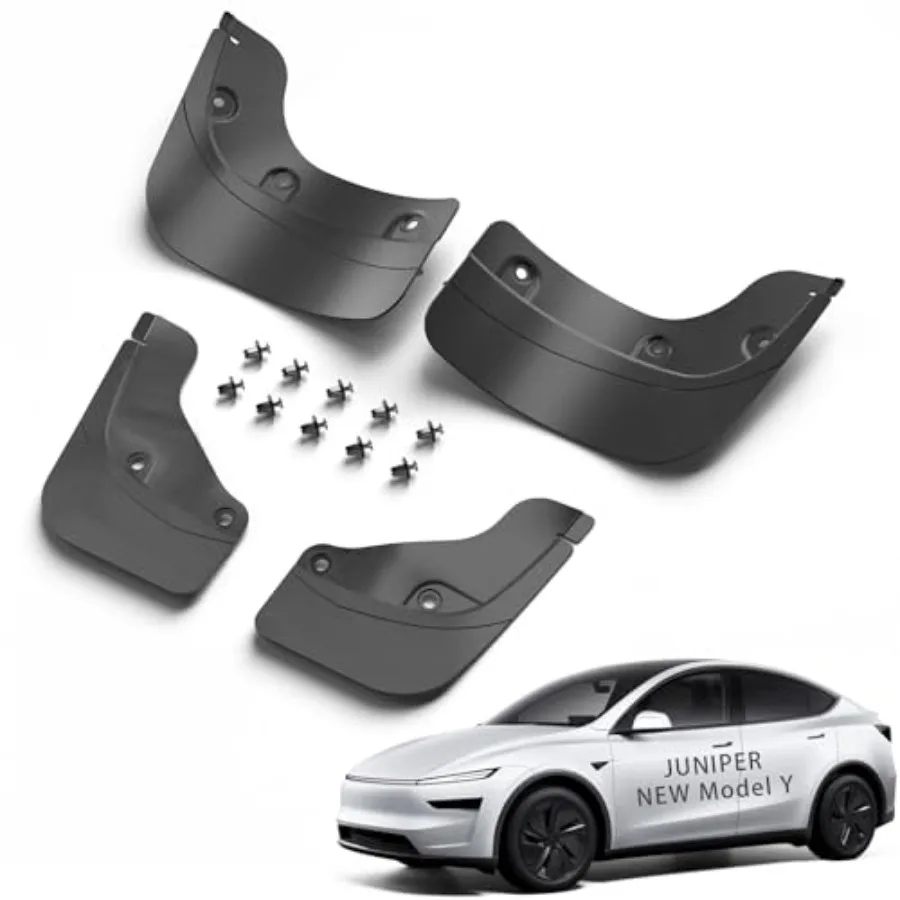 

Mud Flaps for Tesla Model Y Juniper Accessories 2026 2025 - No Drilling [Stay Clean Protect Paint] All Weather Splash Guard Tir