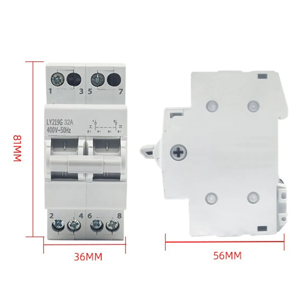 

2P Terminal/Cable Size 16mm2 Dual Power Manual Transfer Switch AC400V 63A IP20 50/60HZ Standard IEC/EN60947-3 For 35mm DIN Rail