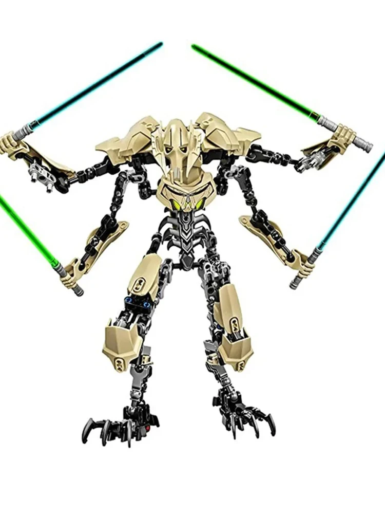 Neue 32cm Ksz714 Star Toy Anime General Grievous Roboterfigur mit Lichtschwertgriff Kampfwaffen-Modell Bausteine Actionfigur Geschenke