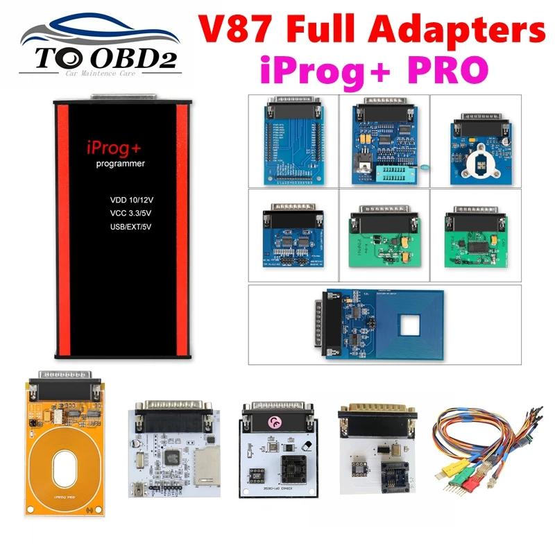 V87 IPROG+ IProg i Prog Programmer with CAN BUS/K-LINE/MB IR/RFID/PCF79XX Supports IMMO/Mileage /Airbag Reset