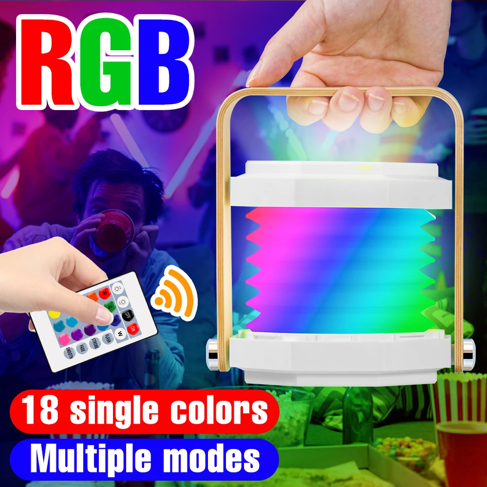 Đèn Ngủ LED Chlidren Phòng Ngủ Đêm Đèn RGB Di Động Đèn Bàn Gấp Gọn USB Sạc Đầy Màu Sắc Neon Ký Ngày Lễ Trang Trí