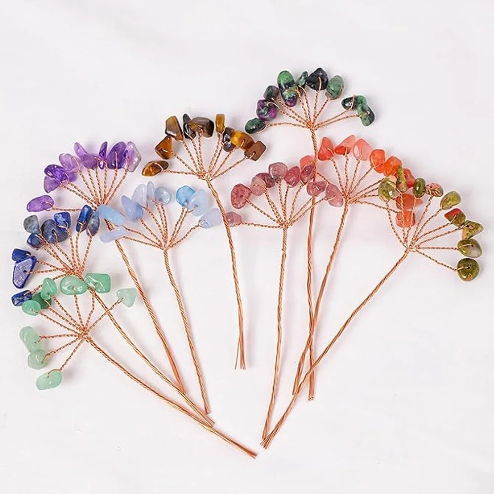 Natürliche Kristallsteine, Kupferdraht-Bouquet, Heilender Polierkies, DIY-Kristallblume, Geldbaum-Zubehör, Raumdekoration für Zuhause – Detail 5