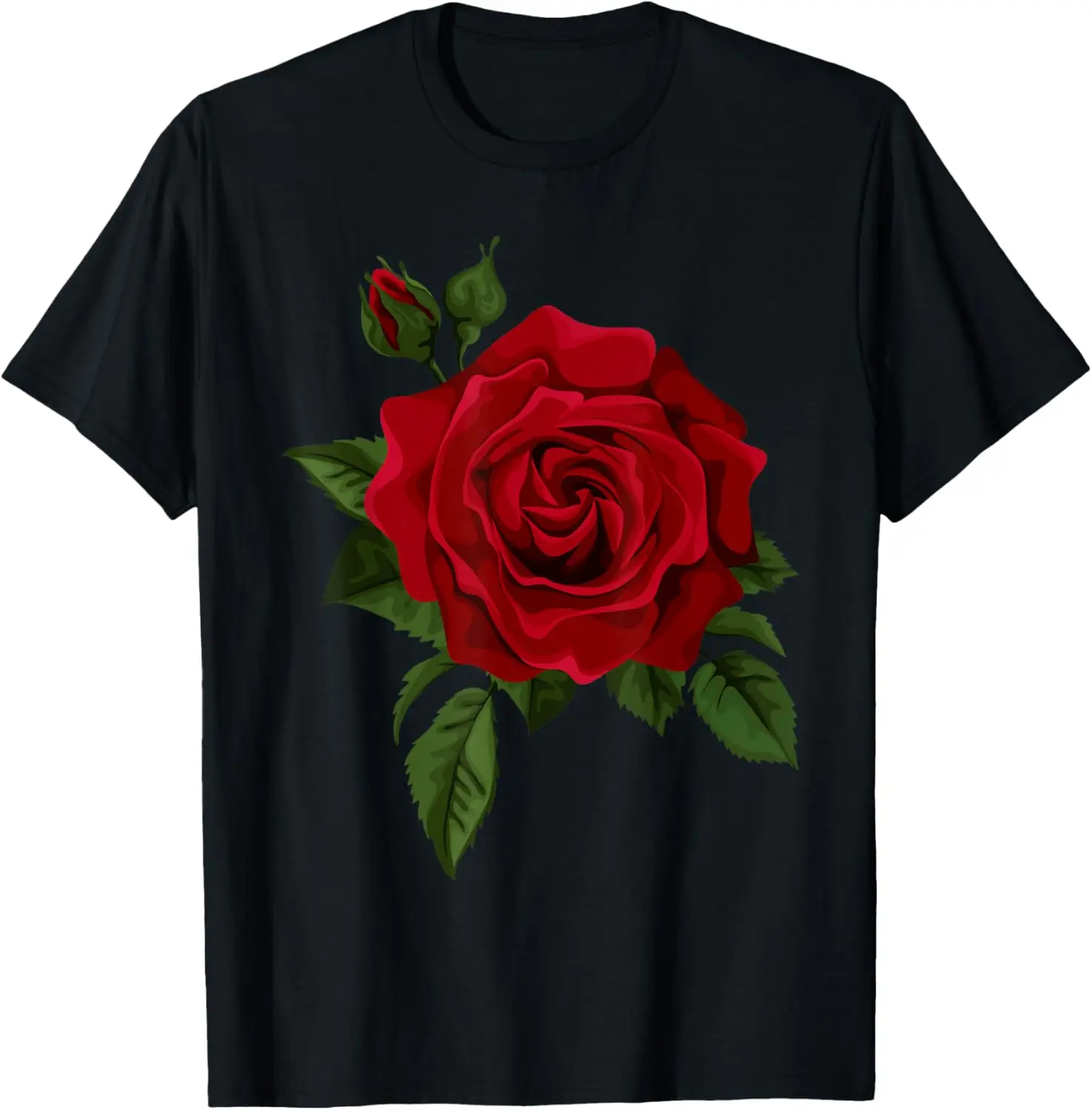 

Single Red Roses Flower of Cute Red Roses Flower Gardening T-Shirt