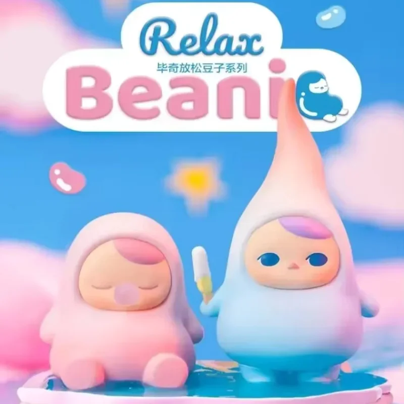 

POP MART PUCKY Relaxing Beans Series 100% Original Blind Box Mystery Box Kawaii Ornaments Figurines Desktop Decoration Model