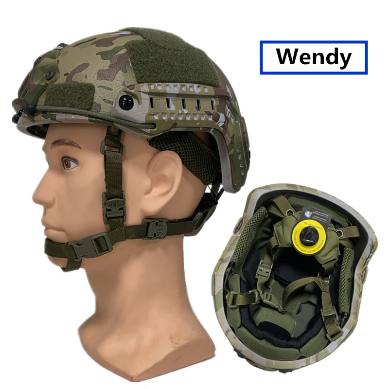 Kask kuloodporny szybki kamuflaż kask Nij IIIa Wendy wisiorek podszewka kuloodporna