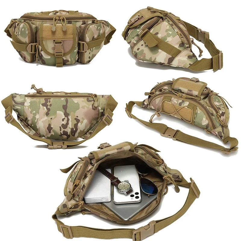 

Outdoor Waist Bag Men's Tactical Waterproof Molle Camouflage Hunting Hiking Climbing Nylon Mobile Phone Belt Pack Combat Bags
