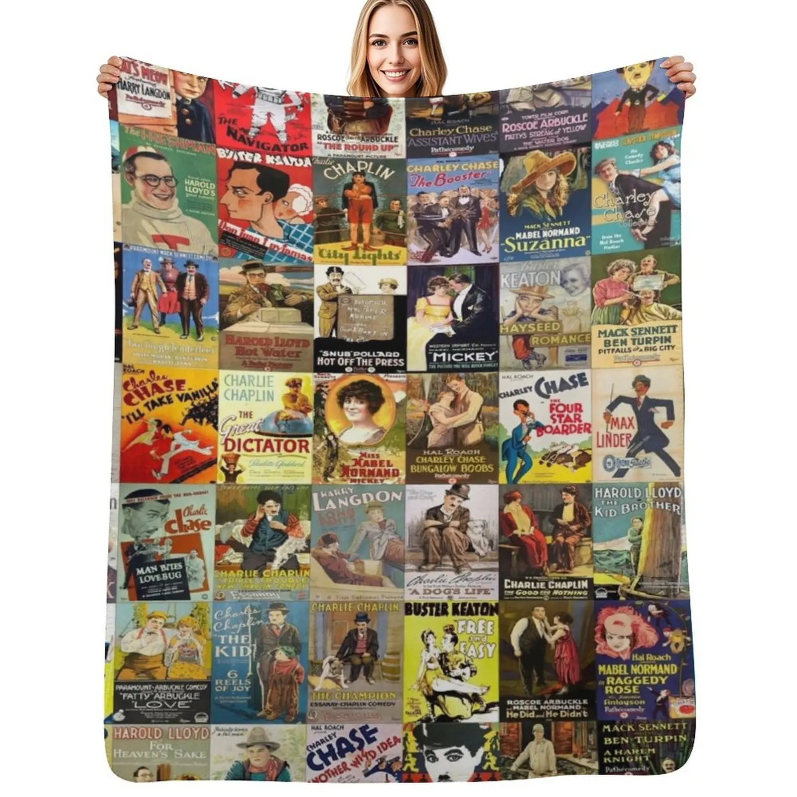 

Silent Comedy Throw Blanket Heavy sofa bed christmas gifts Hair Blankets