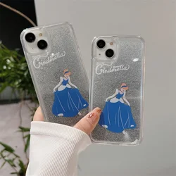 Luxury Cinderella Girl Disney Liquid Quicksand Phone Case for iPhone 11 12 13 14 15 Pro Max Plus X XS XR Quicksand Back Cover
