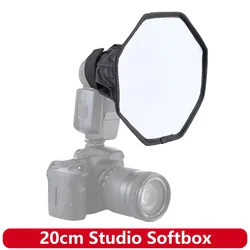 Difusor de luz de Flash plegable estilo Octangle Universal de 20cm, difusor de luz de velocidad octagonal, caja suave para Canon y Nikon