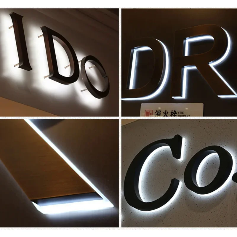 Custom , LED front light logo storefront Hot sale Acrylic 3D LED plastic luminous characters