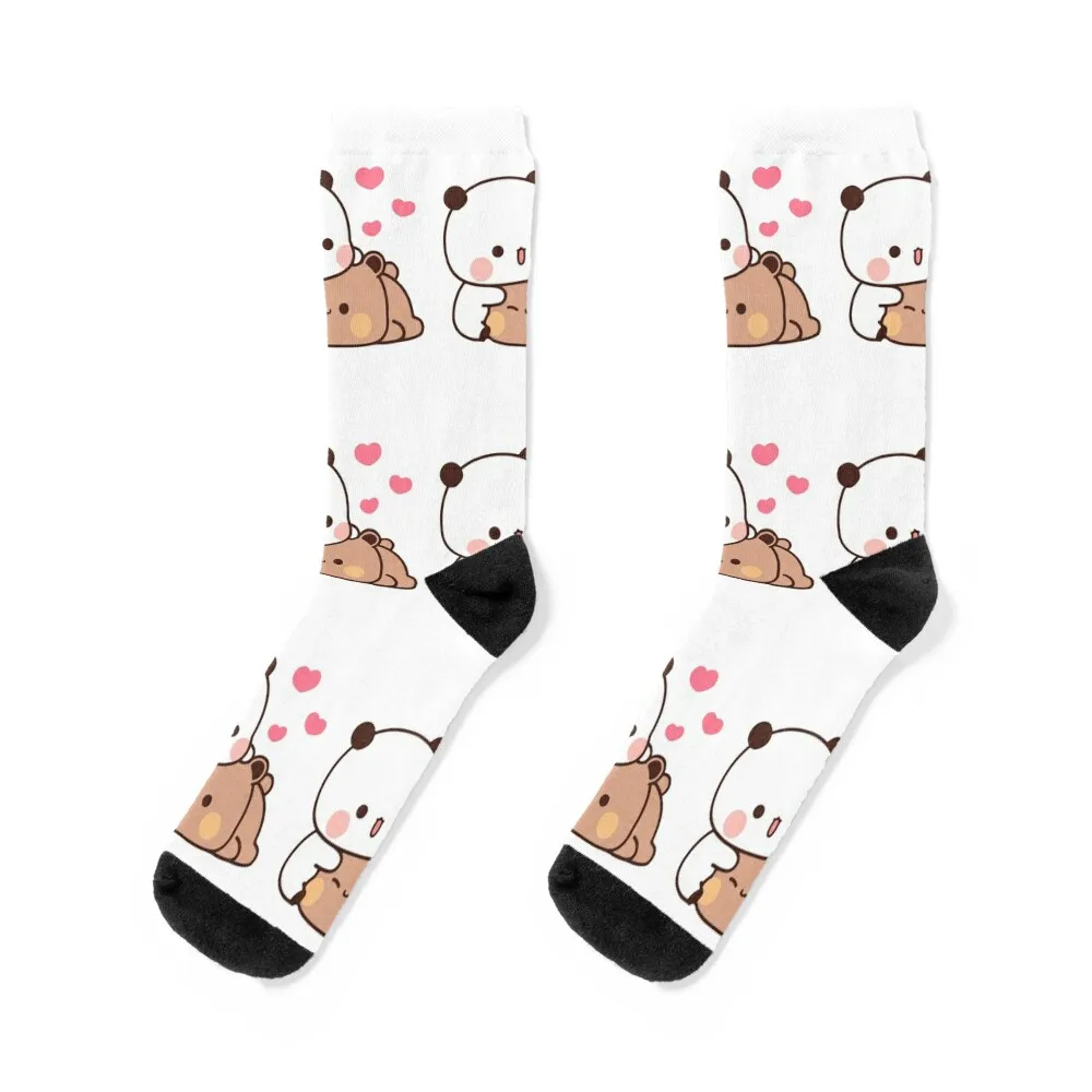 

Panda And Brownie Bear Couple Socks essential moving stockings luxury Men's Socks Women's